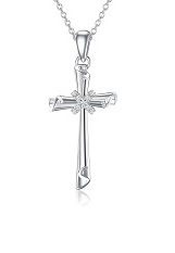 small cross white gold baby necklace